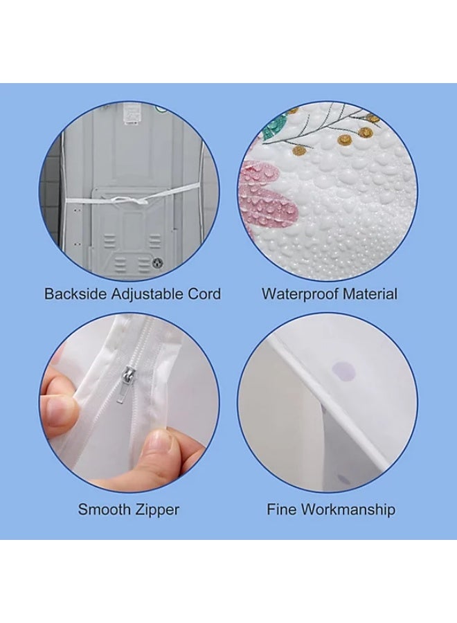 KITCHENOO Waterproof Washing Machine Cover with 3-Sided Protection, Soft Fabric Dust Cover for Top Load and Front Load Washers, Appliance Protector for Laundry Room - Image 4